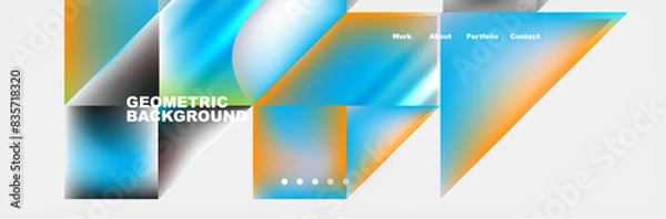 Fototapeta Abstract geometric shapes web design page. Vector Illustration For Wallpaper, Banner, Background, Card, Book Illustration, landing page