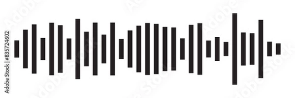 Fototapeta sound waves icon. frequency audio black icon isolated on white and transparent background flat style vector illustration in eps 10.
