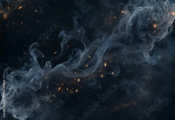 Obraz Abstract smoke in black background.