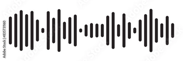 Obraz Sound wave set. Sound waves for voice message. Audio wave icon. Waveform pattern for music player or app. Recording music. Equalizer template on white background in eps 10.