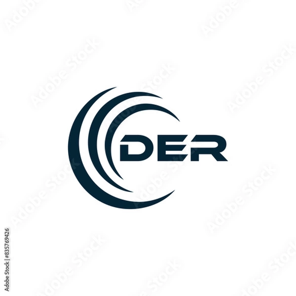 Fototapeta DER logo. D E R design. White DER letter. DER, D E R letter logo design. D E R letter logo design in FIVE, FOUR, THREE, style. letter logo set in one artboard. D E R letter logo vector design.