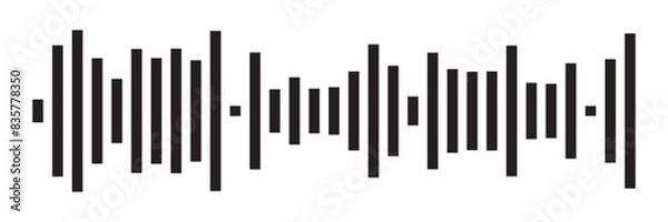 Fototapeta Sound wave set. Sound waves, Equalizer, Audio waves, Radio signal, Music. Recording. Vector illustration on white background in eps 10.