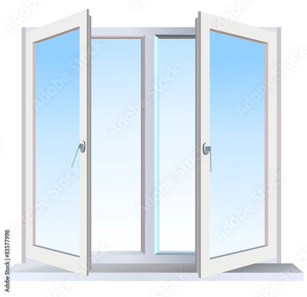 Obraz Vector version of full opened modern window