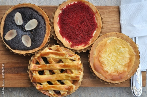 Obraz Pies on a Cutting Board