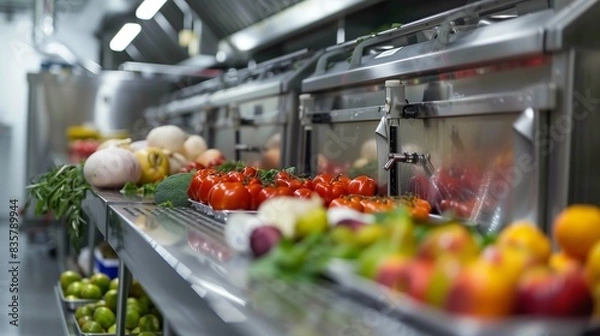 Fototapeta Modern Fruit and Vegetable Processing Facility