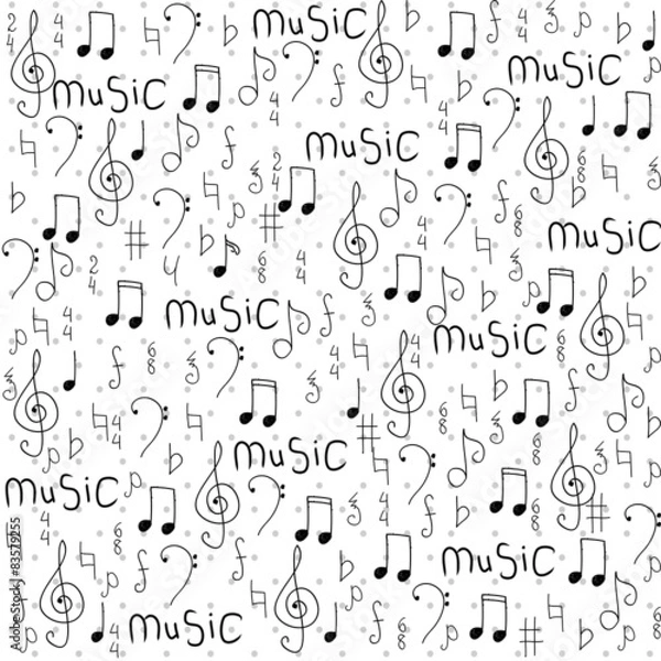 Obraz Music notes background.  Vector Illustration
