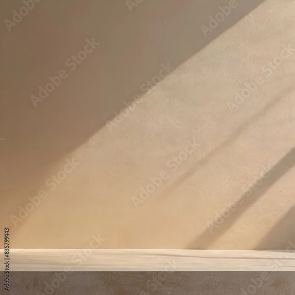 Obraz Biege wall with the shadow minimalist background.