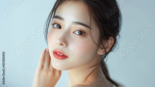 Obraz 美しい かわいい 女性モデルのビューティーポートレート