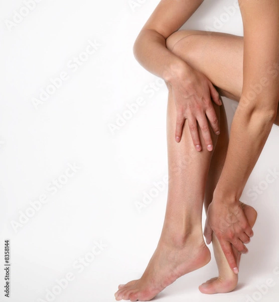 Fototapeta sexy woman legs, isolated on white background