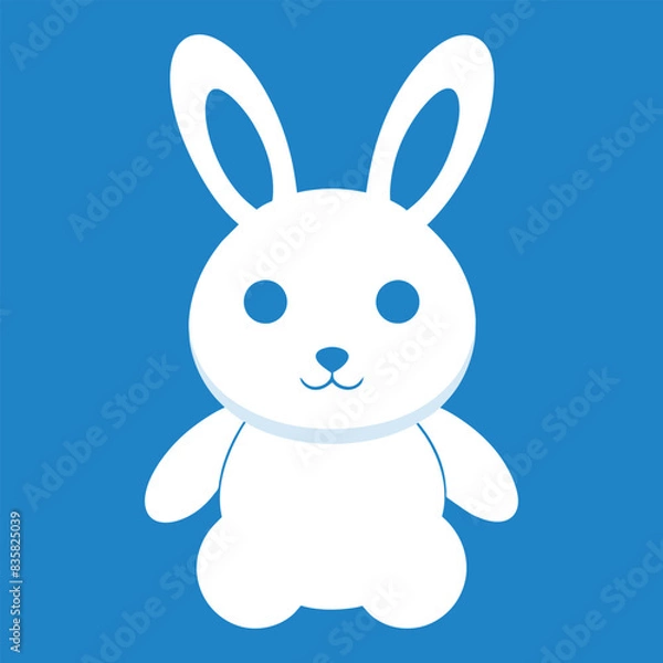 Obraz Bunny logo icon vector art illustration design white background.