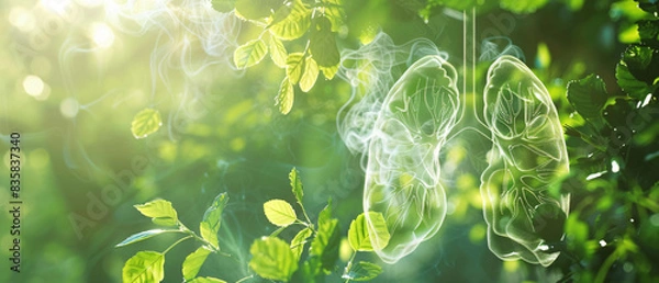 Fototapeta The connection between nature and the human respiratory system