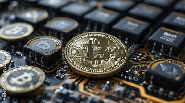 Fototapeta bitcoin technology background