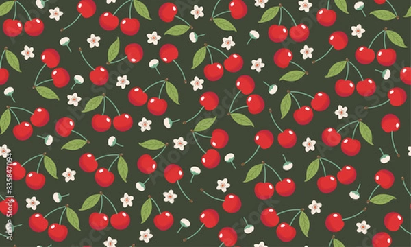 Fototapeta a sweet red cherry pattern