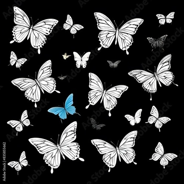 Obraz seamless background with butterflies