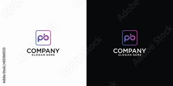 Obraz Professional letter P B infinity sign vector logo design