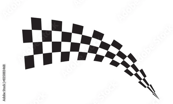 Fototapeta Racing flag graphic design element template vector illustration. isolated on white background. EPS 10