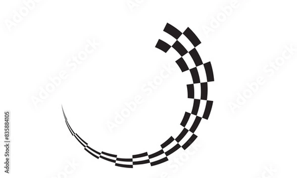Fototapeta Racing flag graphic design element template vector illustration. isolated on white background. EPS 10
