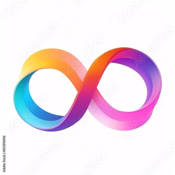 Obraz Infinity loop with rainbow gradient, asexual pride icon