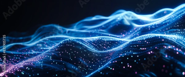 Obraz Digital background ideal for technology, plexus waves, big data waves, network concept