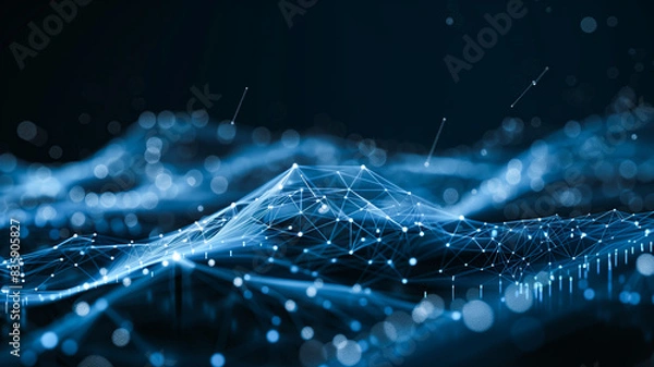 Obraz Digital background ideal for technology, plexus waves, big data waves, network concept