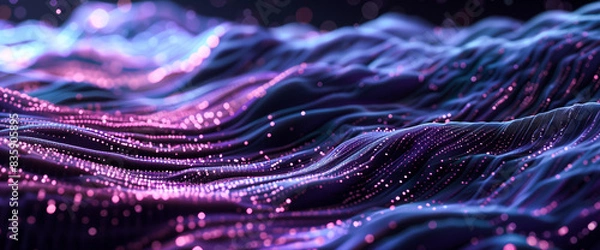 Obraz Digital background ideal for technology, plexus waves, big data waves, network concept