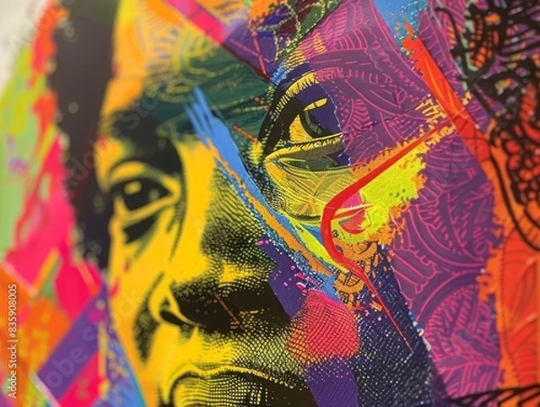 Fototapeta A closeup of a Juneteenth poster with a vibrant design