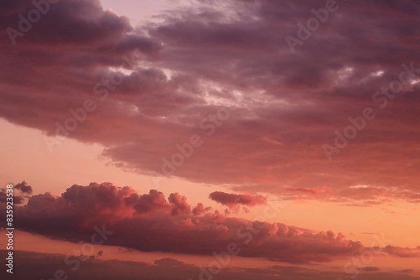 Fototapeta background image of evening sunset. beautiful sunset in the sky. evening dawn