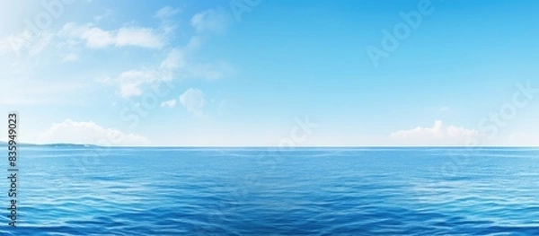 Fototapeta Empty blue sea background shot. Creative banner. Copyspace image