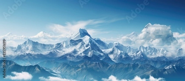 Fototapeta view of Dhaulagiri Range from Jaljala. Creative banner. Copyspace image