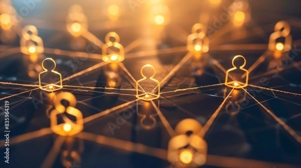 Obraz Interconnected People, Network, Collaboration, Business, Team, Success