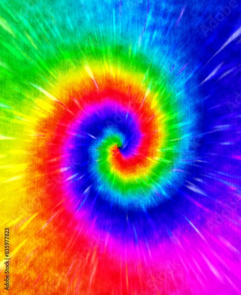Obraz Artistic colorful spiral tie dye groovy pattern background