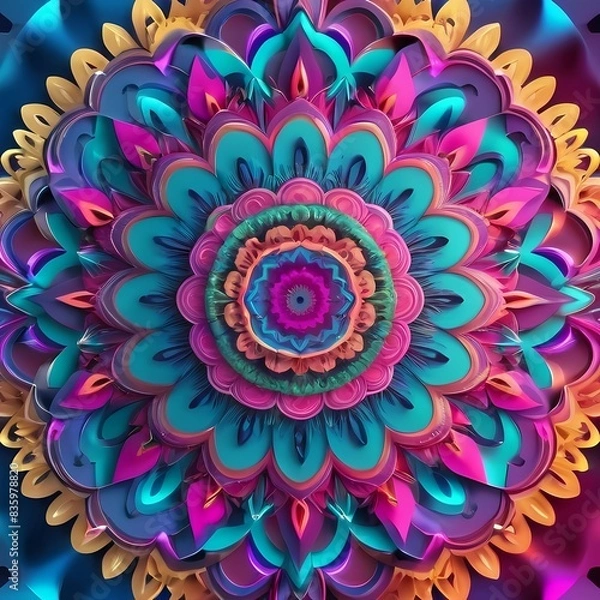 Fototapeta Mandala art meditation background colorful 