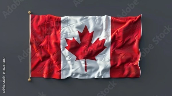 Fototapeta Canada flag on dark grey background
