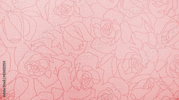 Fototapeta Retro Pink Rose Pattern Fabric Background Texture
