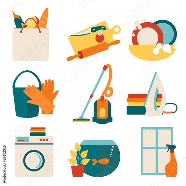 Obraz House work concept vector illustration. 