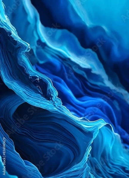 Fototapeta Abstract blue waves dynamic wallpaper,background