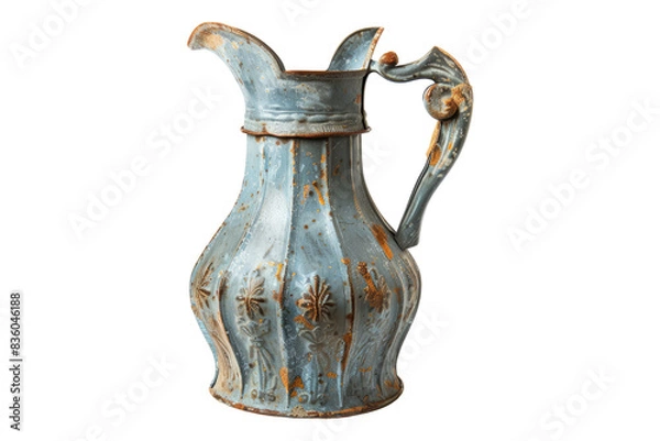 Fototapeta French style shabby style pitcher isolated on transparent background