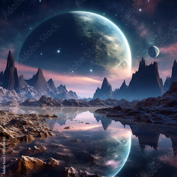 Obraz sunrise over the mountains i