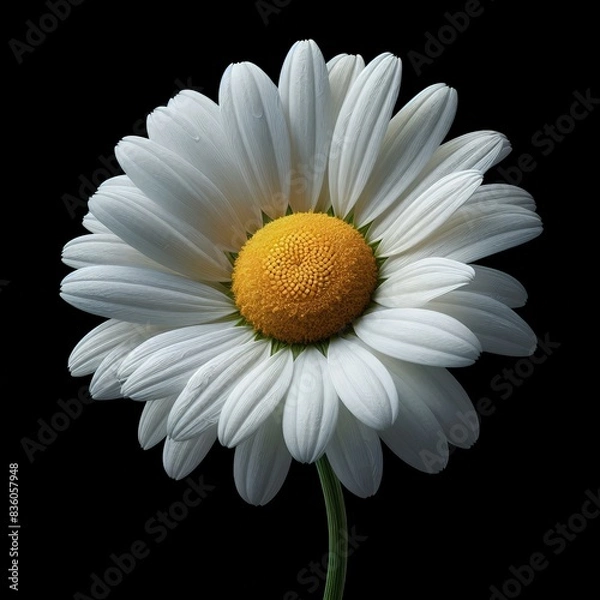 Fototapeta Captured in simplicity, a daisy's charm radiates, a symbol of purity amid the data garden.