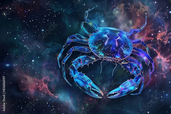 Fototapeta wallpaper of spiritual astrological zodiac sign cancer 