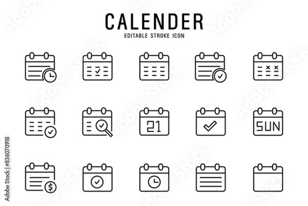 Fototapeta Calendar icon vector for web and mobile app. Calender sign and symbol. Schedule icon symbol