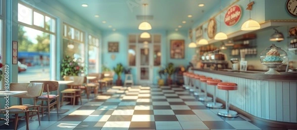 Obraz Ice Cream Parlor Interior Blurred Background