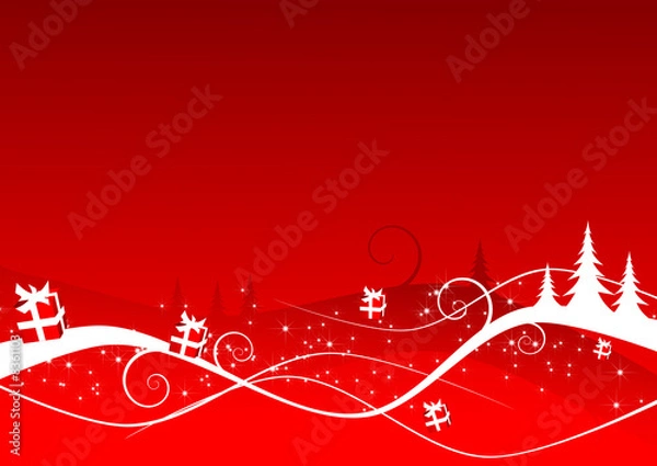Fototapeta Abstract red christmas background