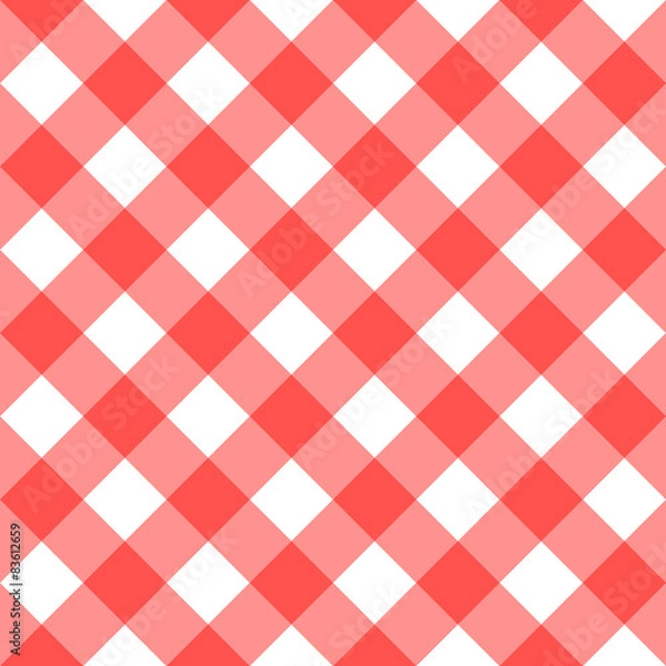 Fototapeta Red Tablecloth Multiply Colors Pattern