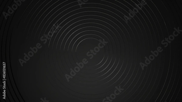 Obraz Abstract black concentric circles creating a sleek and modern geometric design with a stylish and minimalistic background.