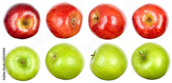 Fototapeta A set of apples on white