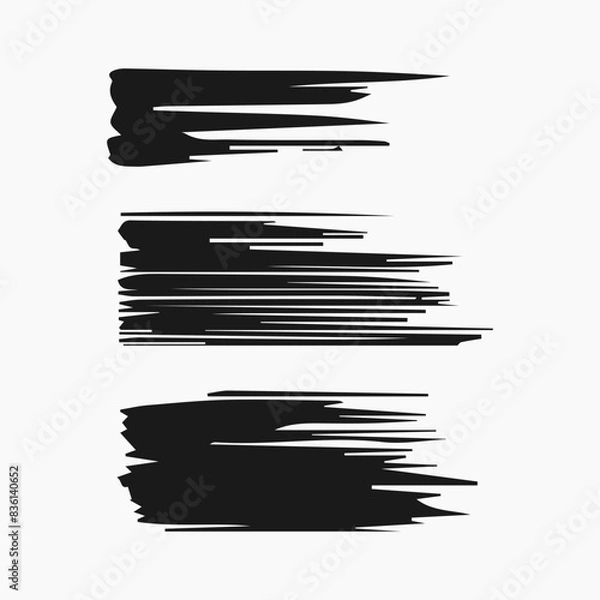 Fototapeta Brush strokes texture. Black Brush strokes isolated on white background. Brush strokes grunge background