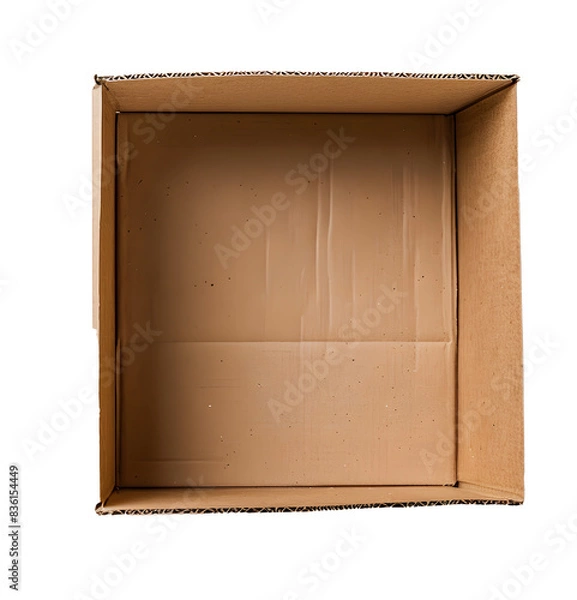 Fototapeta Top View Empty Cardboard Box PNG