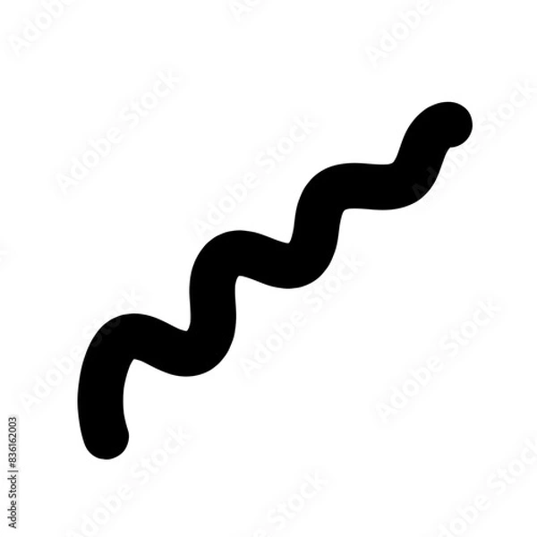 Obraz Curly bold lines brush strokes. Vector design resembling scribbled brush strokes. Hand-drawn curved lines of marker.