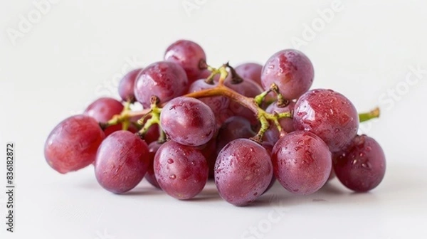 Fototapeta Ripe Red Grapes on a White Surface